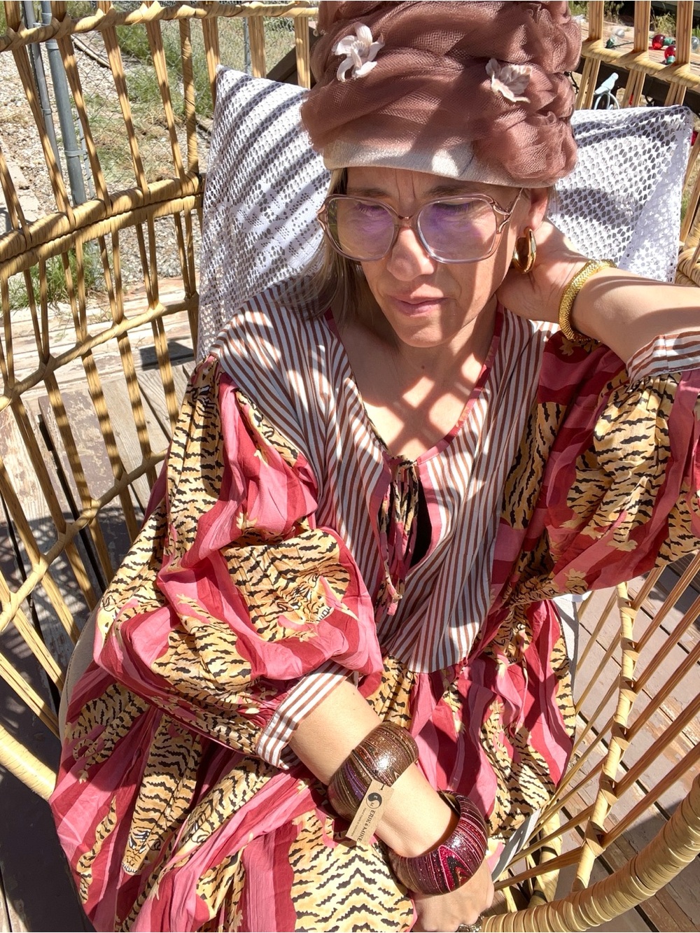 New! The “Fawn and Tiger” Striped Day Dress With Pockets
